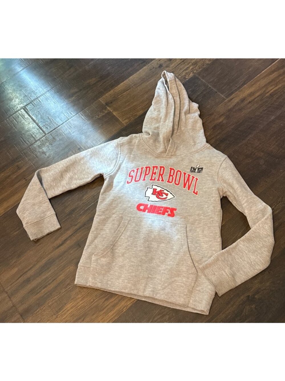 Child's Kansas City Chief's Hoodie Super Bowl LVIII Sz S